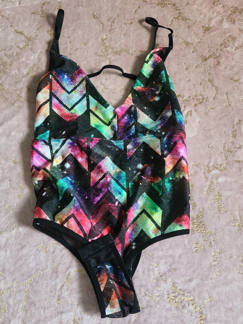 BODYSUIT | Colorful Galaxy Chevron One-Piece Bodysuit